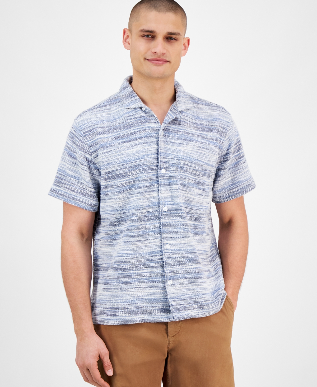 Shop Sun + Stone Men's Eddie Shirt, Exclusively At Macy's In Basic Navy