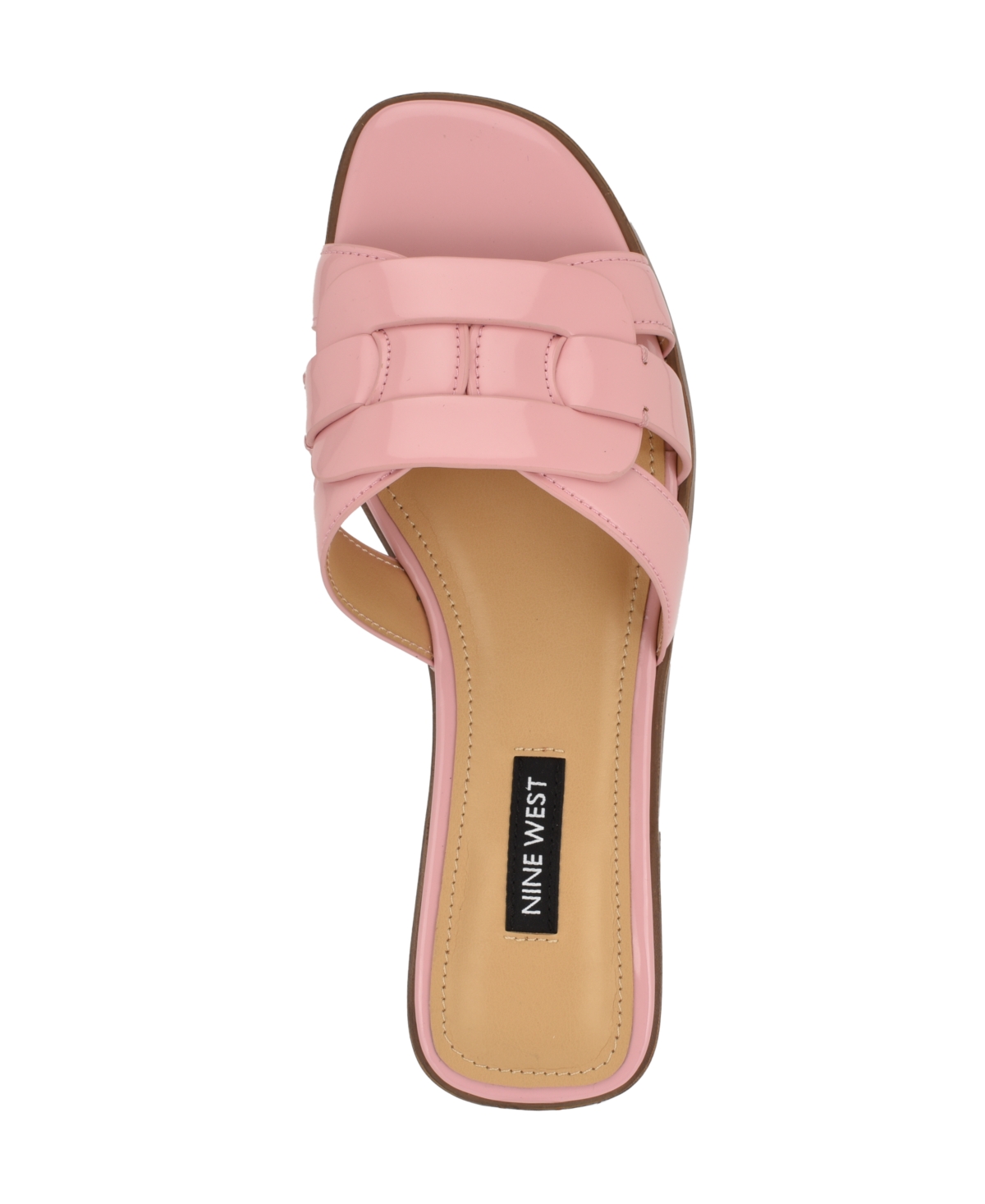 Nine West Glorie Slide Sandal In Light Pink Patent