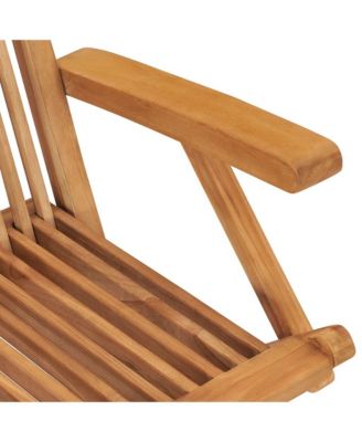 Folding Patio Chairs 2 pcs Solid Teak Wood