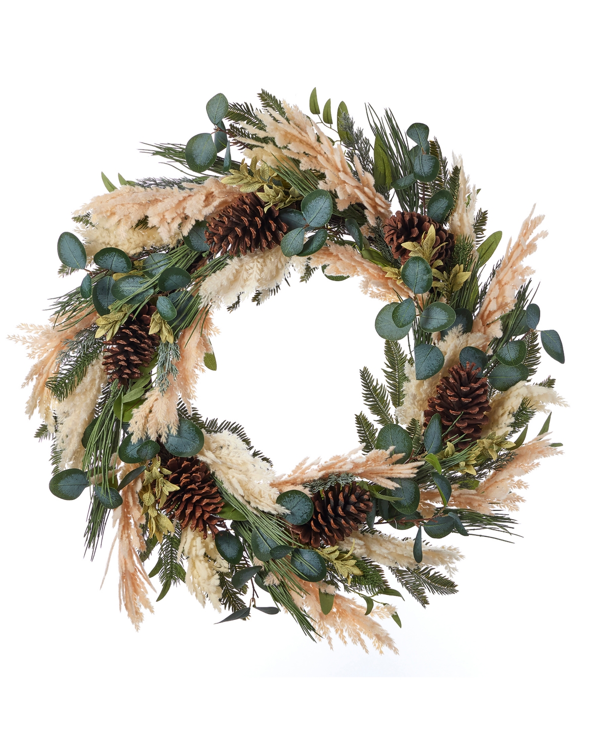 Seasonal 30" Eucalyptus And Pampas Wreath In Multi