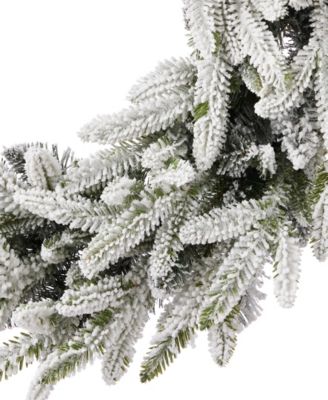 24" Artificial Royal Oaks Flocked Fir Wreath