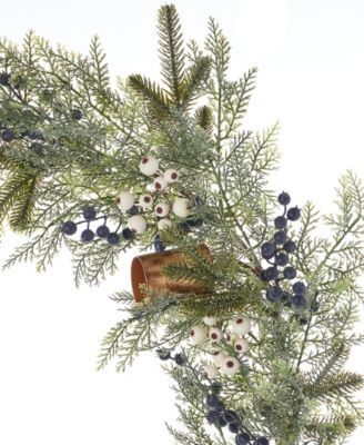 9" Pre-Lit Mixed Mica Foliage Garland