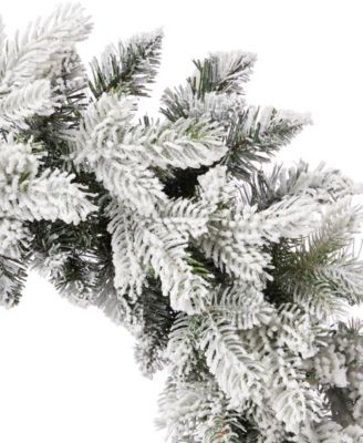 24" Shadow Woods Flocked Spruce Wreath