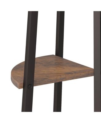 5-Tier Corner Shelf Dark Brown and Black 17.9"x12.4"x70.9"