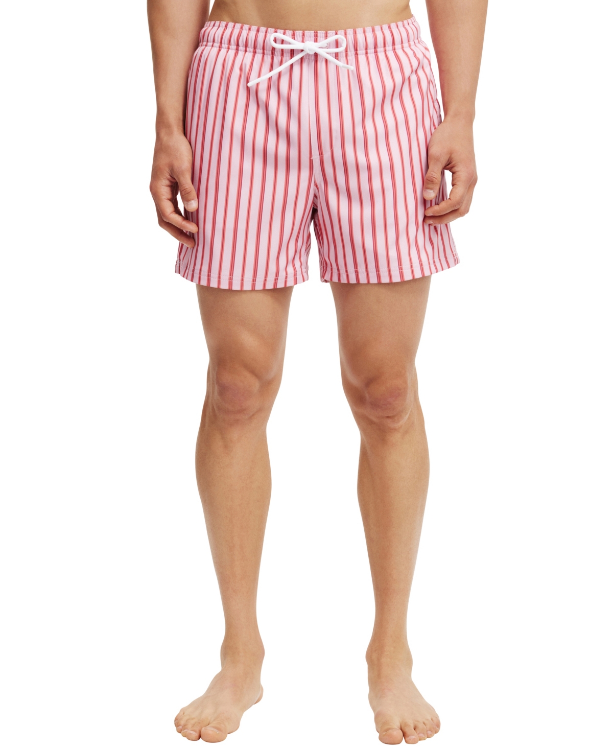 Shop Cotton On Men's Stretch Swim Shorts In Pink Retro Stripe