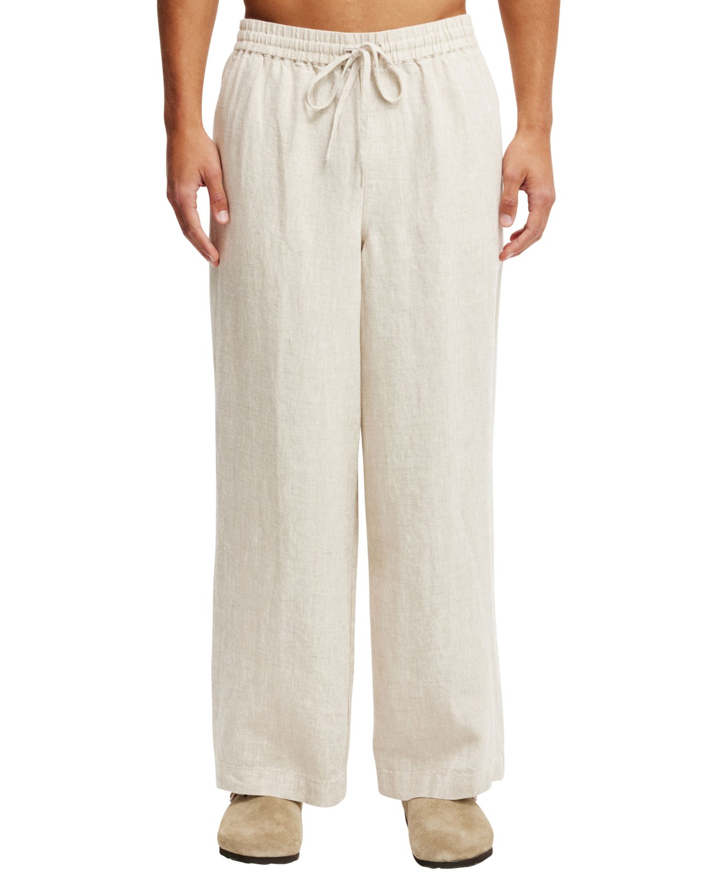 Мужские брюки Cotton On Super Baggy Linen Pant, цвет: Овсяный — фото 1
