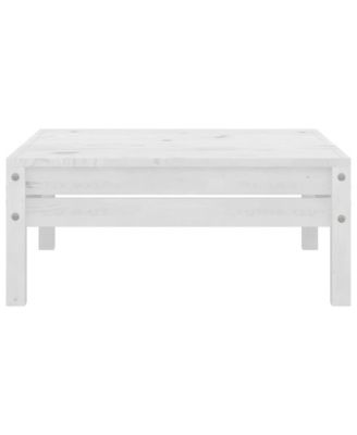 4 Piece Patio Lounge Set Solid Pinewood White