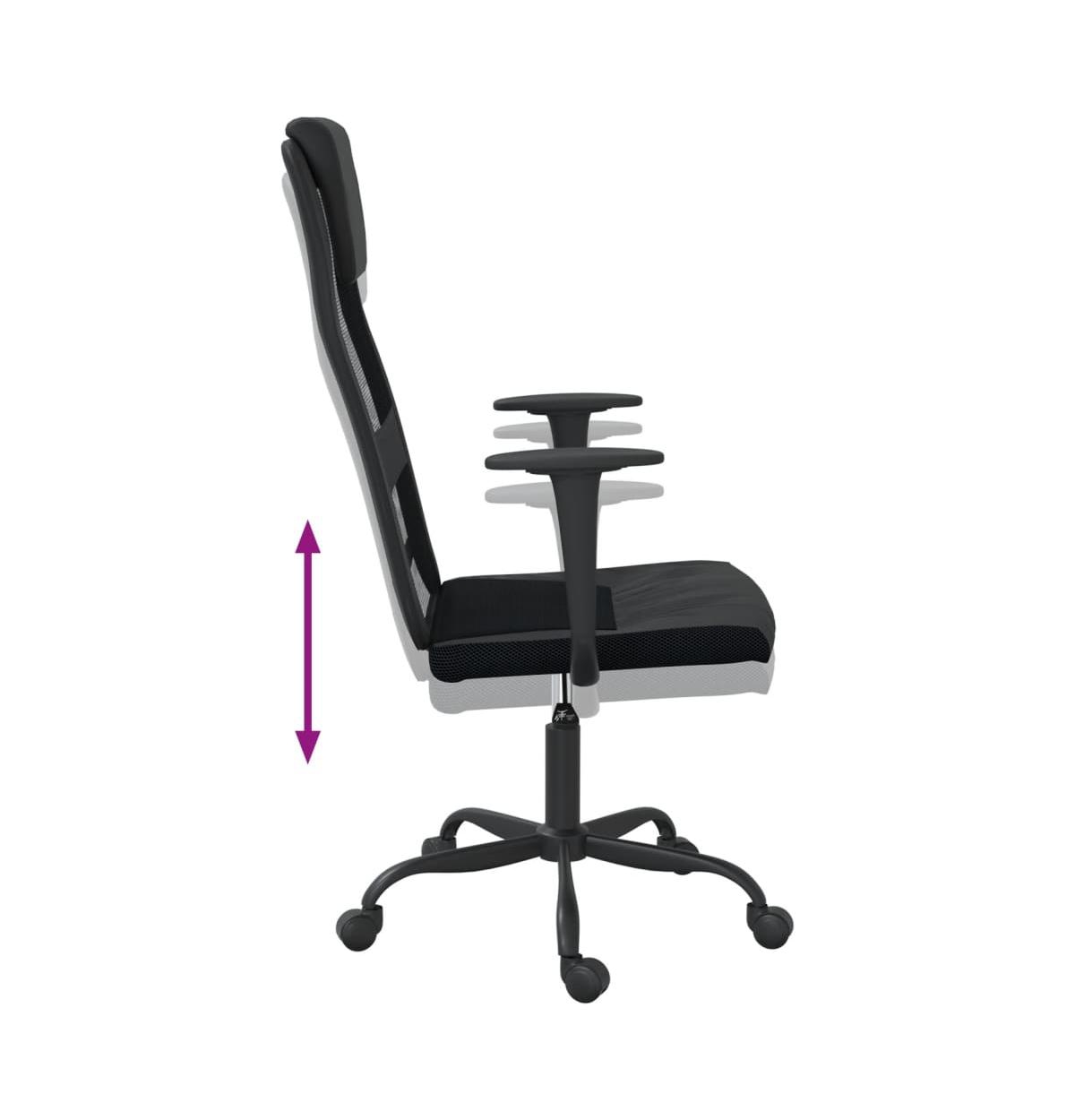 vidaXL Office ChairMesh Fabric and Faux Leather - Black