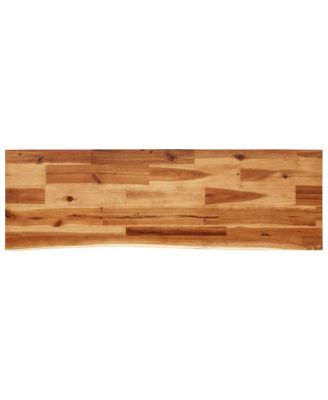 Console Table Natural Wood and Black Solid Acacia Wood