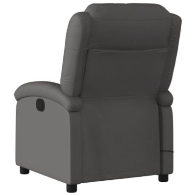 Large Massage Recliner Chair with Real Leather Upholstery, Adjustable Footrest, and Metal-Plywood Frame