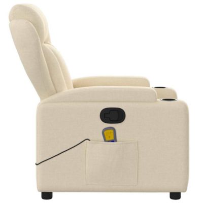 Massage Recliner Chair Cream Polyester, Metal, Plywood Standard