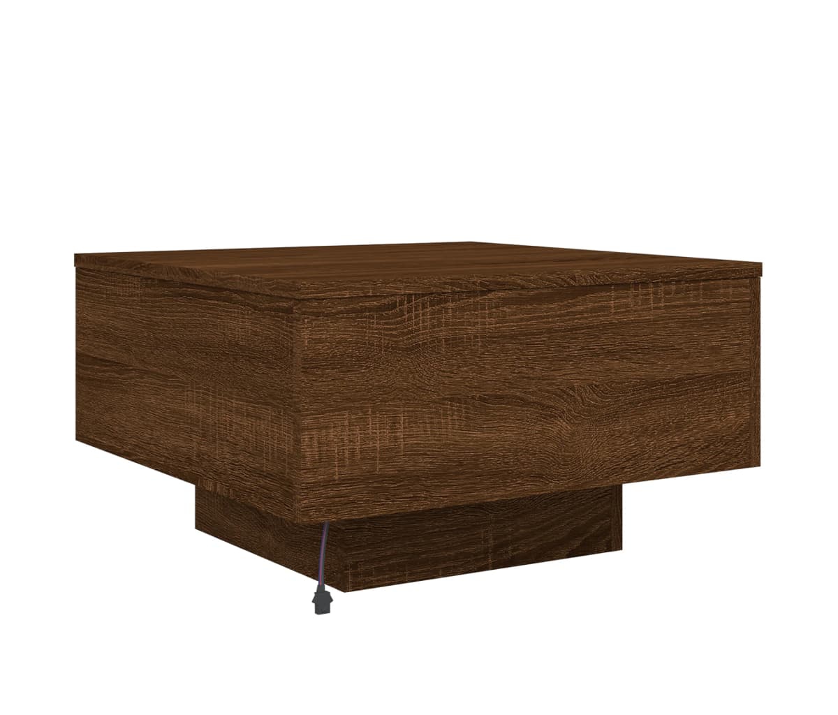 vidaXL Coffee Table with Led Lights Brown Oak 21.7