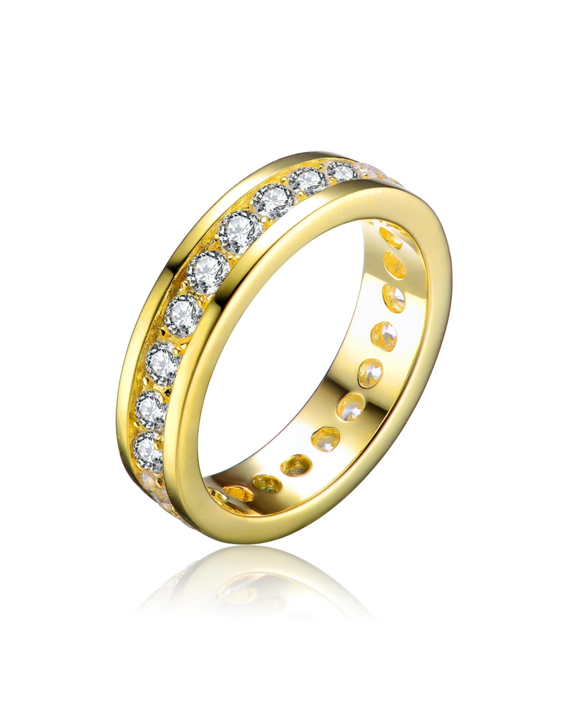14 Gold Plated Overlay Cubic Zirconia Band Ring - Gold