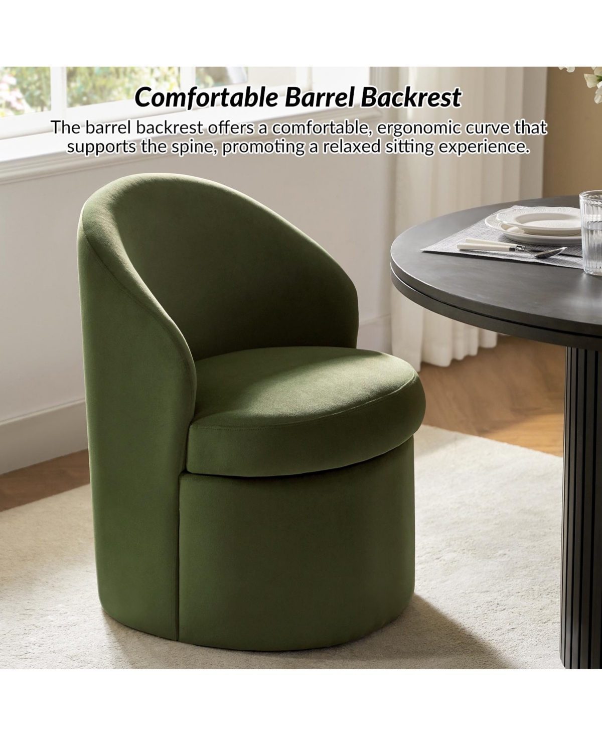 Hulala Home Arlene Modern Dining Chair with Storage Space