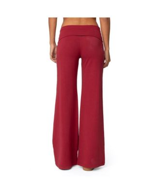 Womens Wide Leg Fold Over Pants