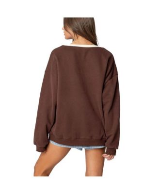 Women's 76 Oversized V Neck Sweater