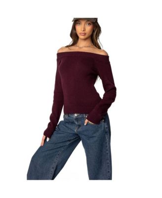 Womens Elona Off Shoulder Knit Top