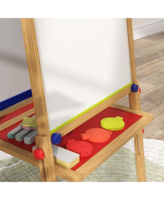 3 in 1 Easel for Kids with Paper Roll, Whiteboard, Chalkboard