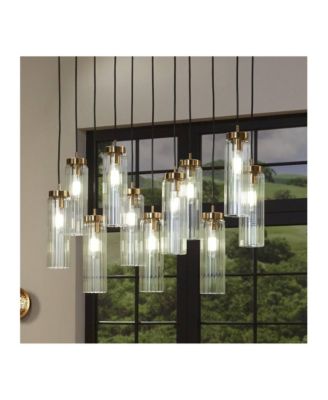 Marika 32" Modern Pendant Chandelier Ceiling Light Fixture Dining Room Over Table Kitchen Island Multi-Light Soft Gold Finish