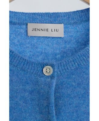 Women's 100% Cashmere Button Front Long Sleeve Crewneck Cardigan Sweater