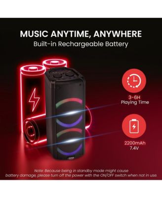 Dual 6.5" Multi-Purpose Wireless PA Speaker System with Bluetooth, Party Lights & Rechargeable Battery