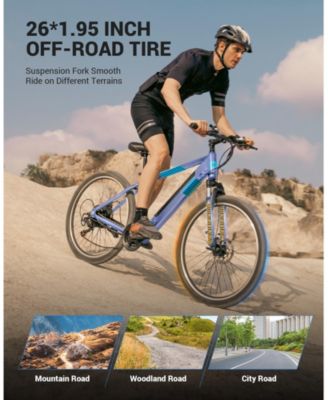 350W Electric Bike 26" Electric Mountain Bike for Adults, 36V Built-in Hidden Removable Battery with Shimano 7 Speed City Commuter Bike for Man Woman