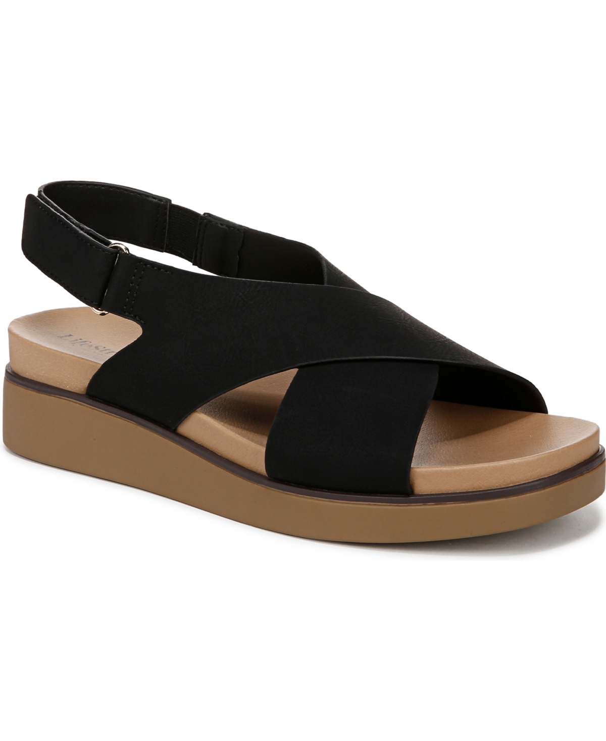 LIFESTRIDE WOMEN'S GEORGINA SQUARE OPEN TOE SLINGBACK PLATFORM SANDALS 