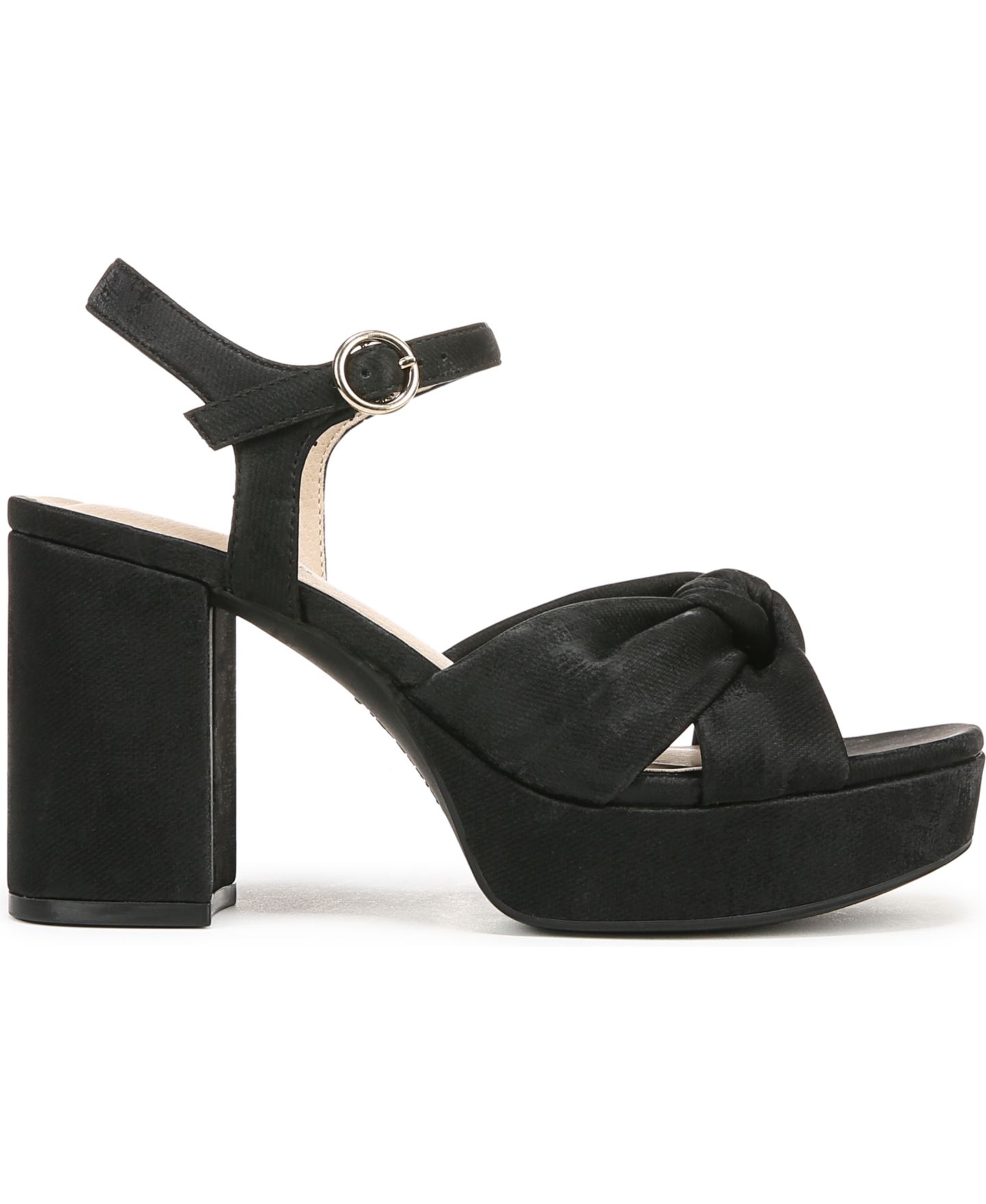 Женские сандалии LifeStride August Square Open Toe Platform, цвет: Чёрная искусственная кожа — фото 2