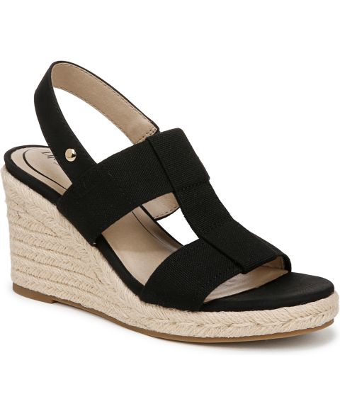 Женские сандалии LifeStride Tallulah Espadrille Wedge, цвет: Чёрный / Искусственная кожа