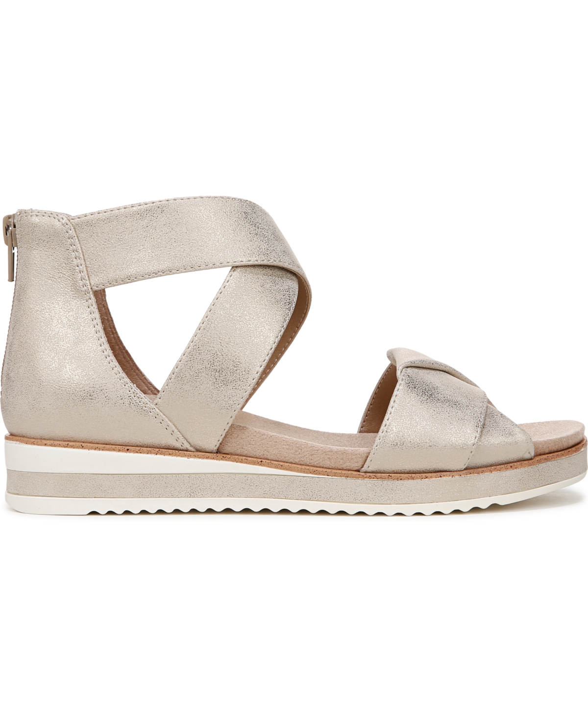 LIFESTRIDE LIFESTRIDE WOMEN'S ZOOM ROUND OPEN TOE CRISSCROSS WEDGE SANDALS 