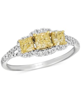 Le Vian - Sunny Yellow Diamond & Vanilla Diamond Three Stone Ring (7/8 ct. t.w.) in 14k Two-Tone Gold