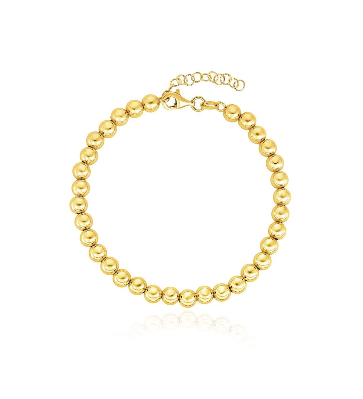 Large Gold Ball Bead Bracelet 14K Gold - Gold