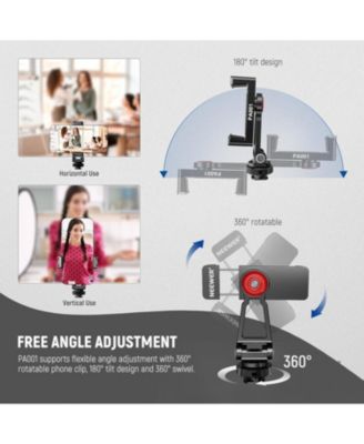 Metal Phone Tripod Mount with Cold Shoe Mounts, Freely Adjustable Joints Universal Phone Holder Compatible with iPhone 15 Pro Max Samsung Galaxy Google Pixel Canon Nikon Sony Camera Cage, PA001