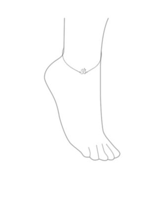 Sanskrit Aum Om Anklet Ankle Bracelet Religious Charm Silver 9-10 Inch