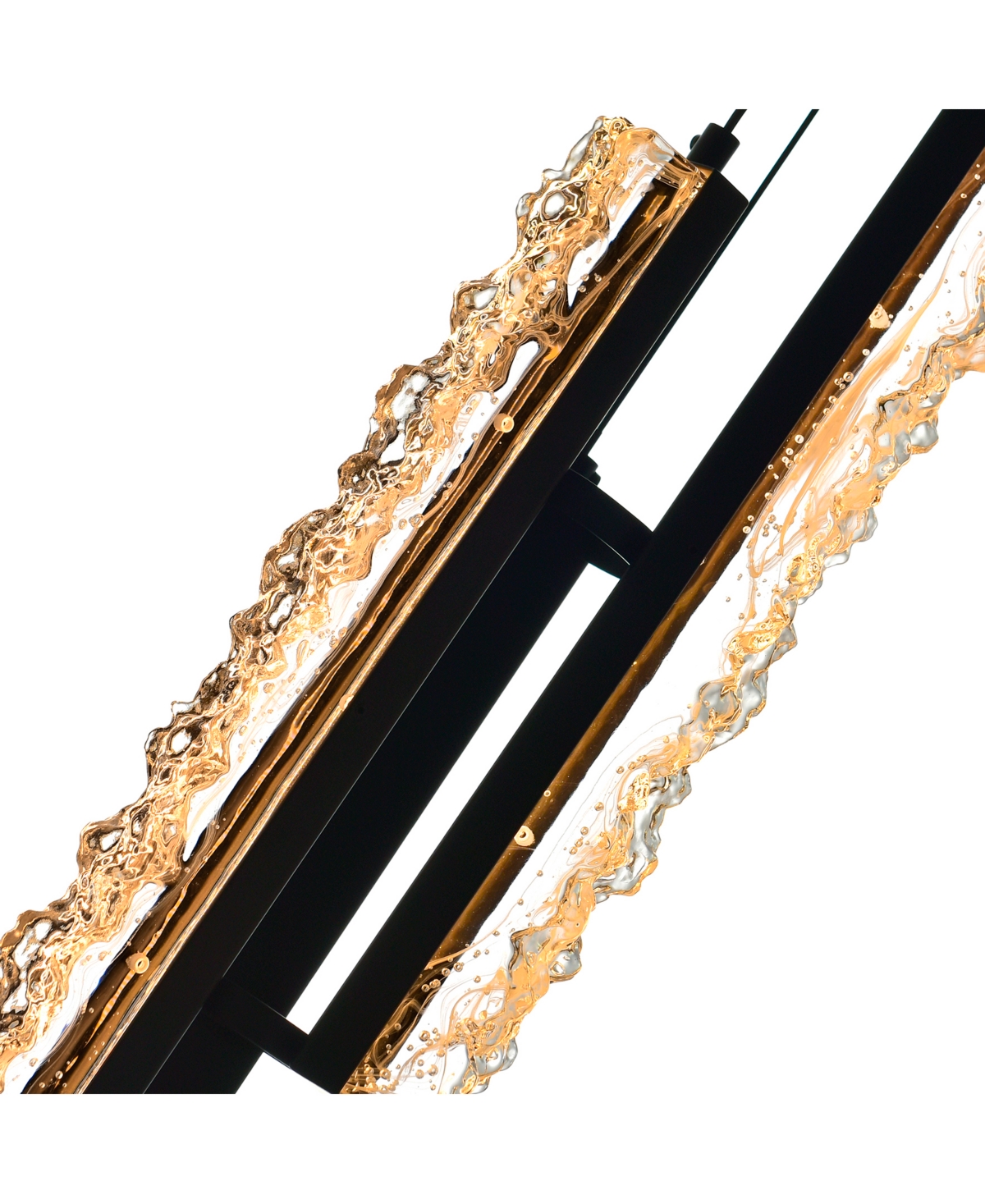 Cwi Lighting 24" Metal Stagger Integrated Led Mini Pendant In Black