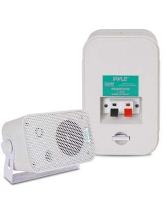 3.5" Indoor/Outdoor Waterproof Wall-Mount Speakers - 300W Max Power, Bass Reflex Vent, Heavy Duty Construction