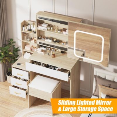 1 PC  Particle Board and MDF Bedroom Dresser with Electrical Outlet 4 Drawer Storage Cabinet Dresser