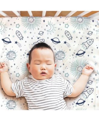 Fitted Crib Sheet Set, Space, 4 Pack