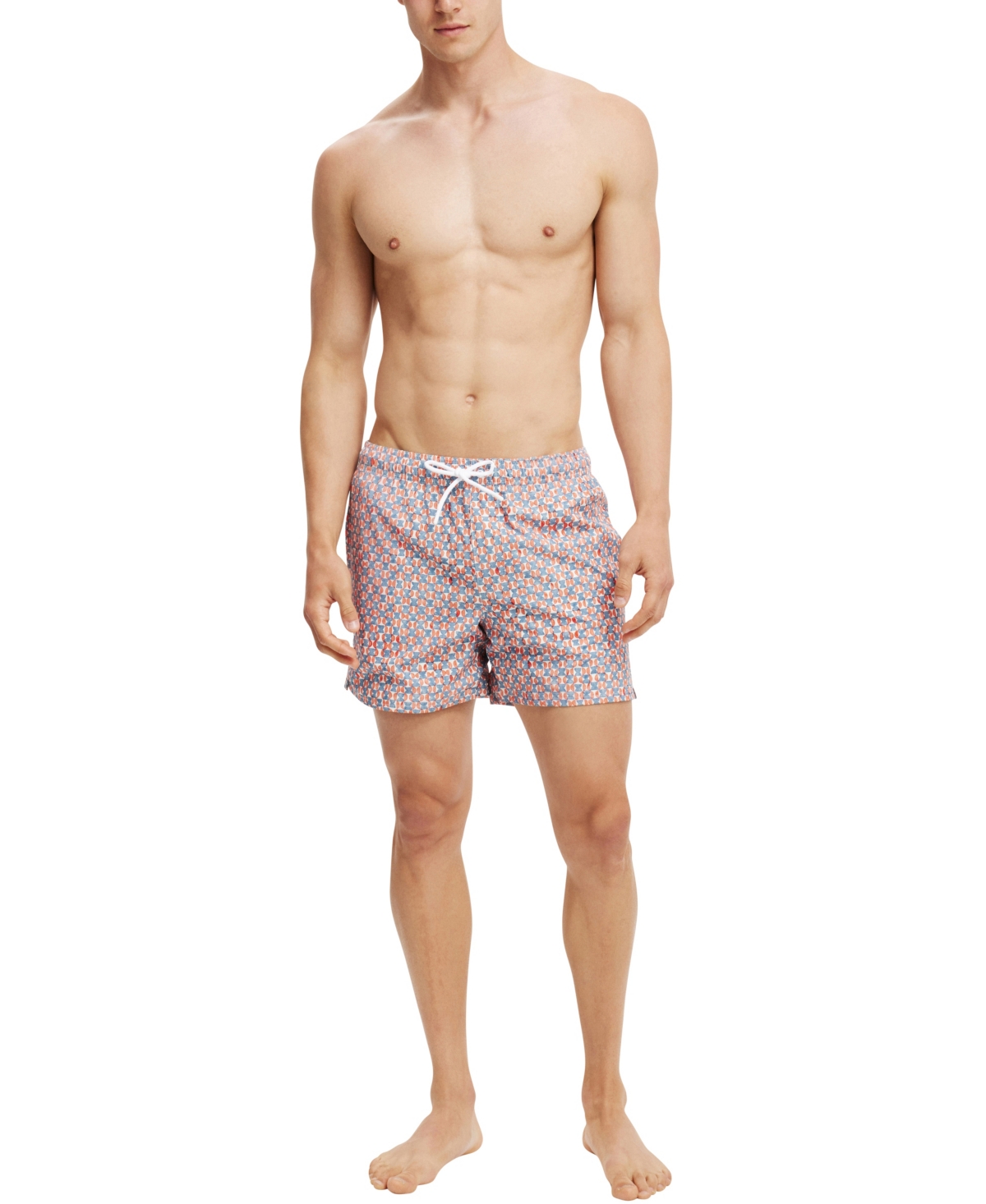 Shop Cotton On Men's Stretch Swim Shorts In Red Blue Micro