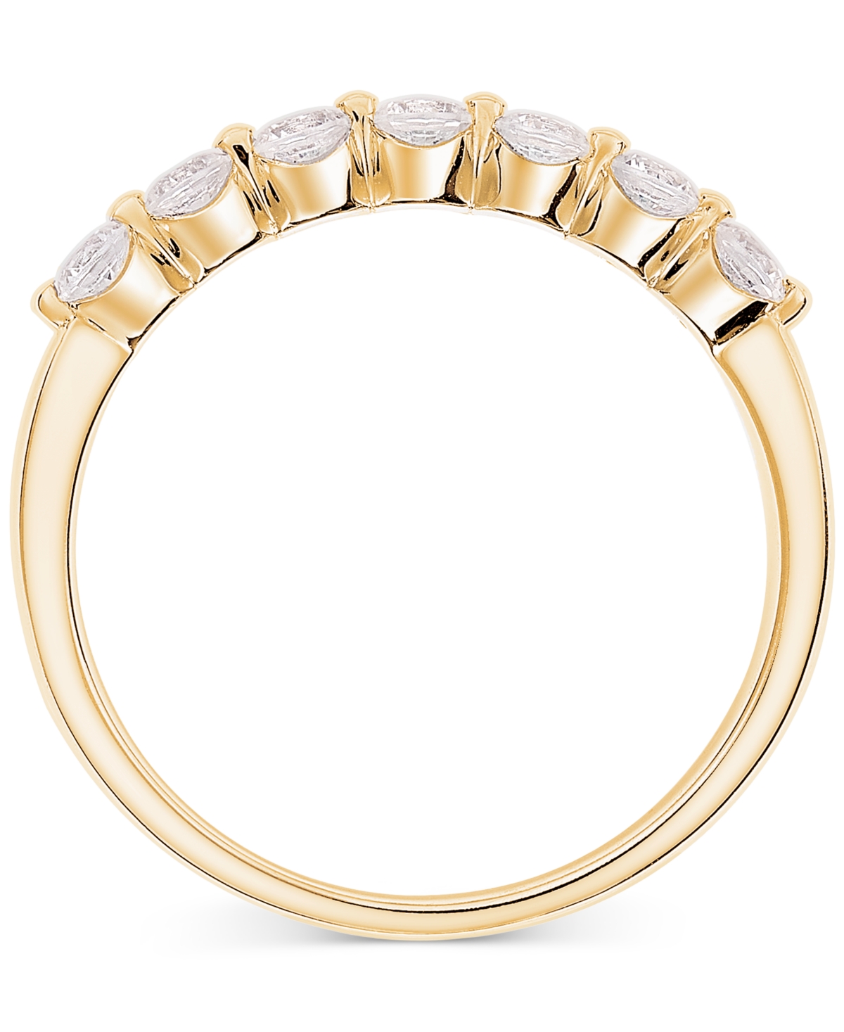 Macy's Diamond Seven Stone Band (1/2 Ct. T.w.) In 14k White Or Yellow Gold In Yellow Gold