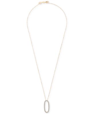 Diamond Open Oval 18" Pendant Necklace (1/2 ct. t.w.) in 14k White or Yellow Gold, Created for Macy's