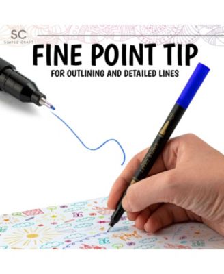 36 Colored Dual Tip Brush Pens - Fine & Brush Tip Dual Brush Markers