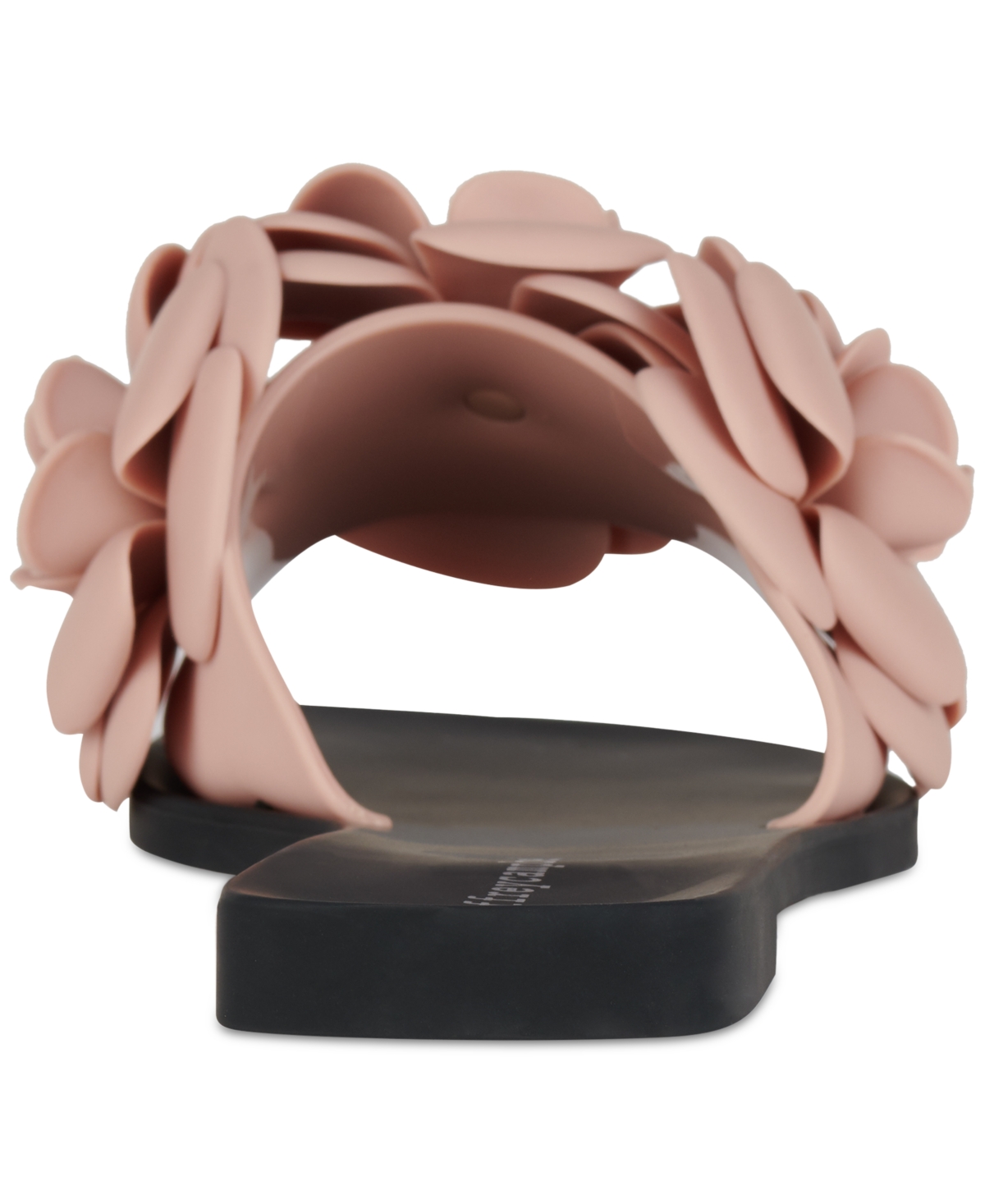 Jeffrey Campbell Floralee Floral Jelly Slide Sandals In Beige Matte,black Matte