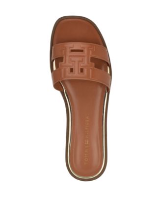 Women's Terenz Logo Strap Flat Slide Sandals