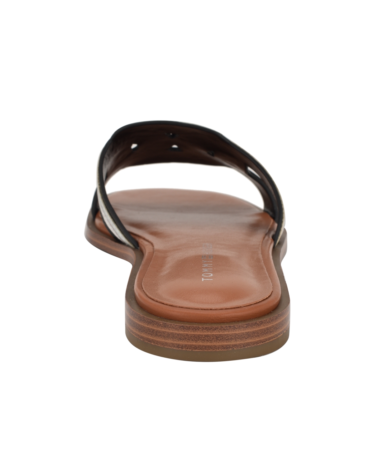 Tommy Hilfiger Tressi Slide Sandal In Black,silver
