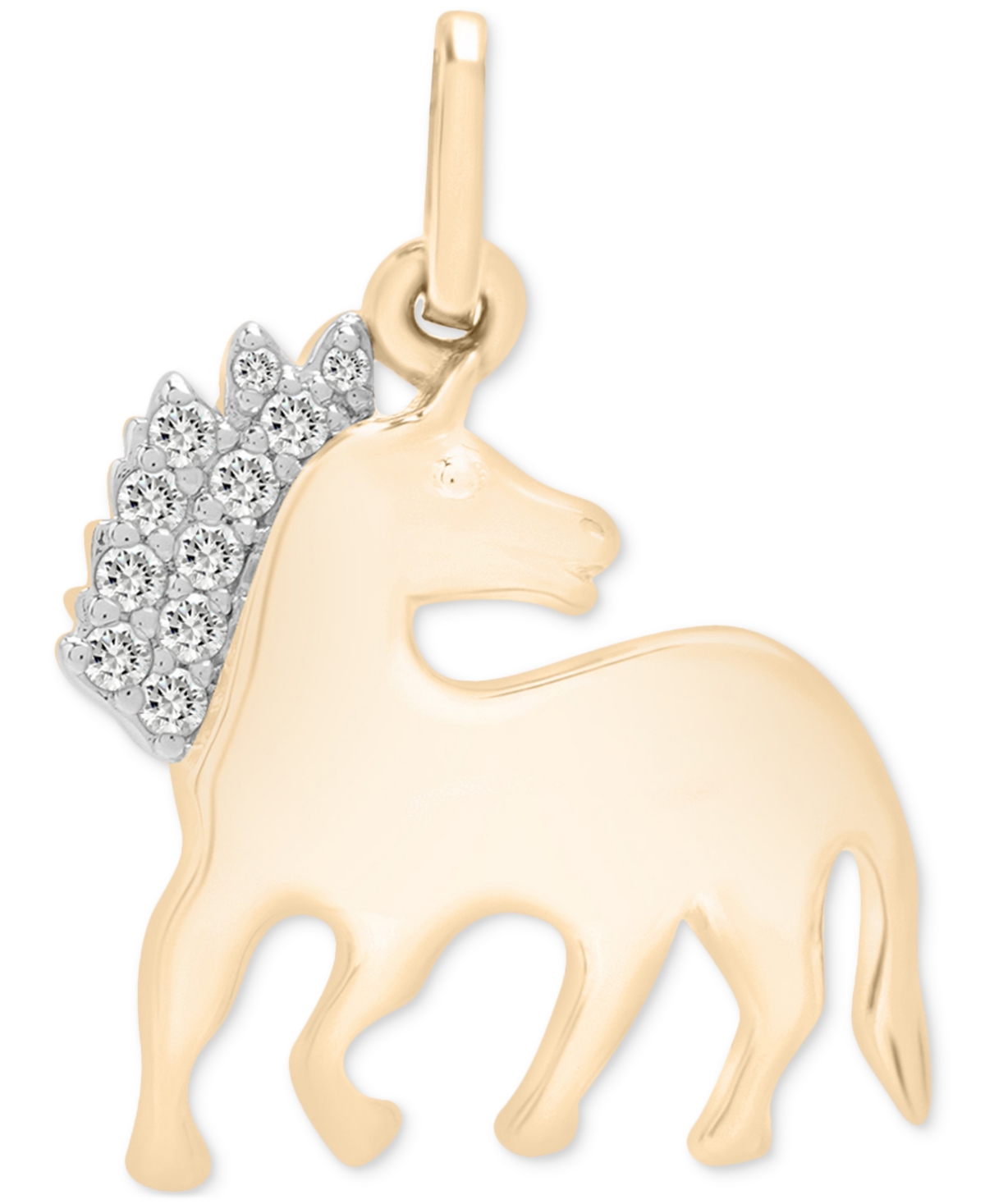 Wrapped Diamond Chinese Zodiac Charm Pendant (1/20 Ct. T.w.) In 10k Gold, Exclusively At Macy's In Horse