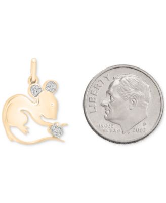 Diamond Chinese Zodiac Charm Pendant (1/20 ct. t.w.) in 10k Gold, Exclusively at Macy's