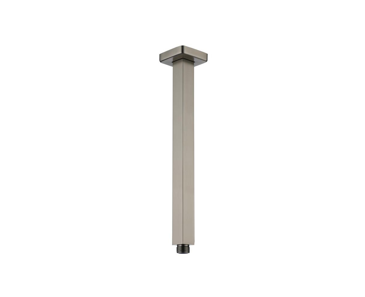 Square Shower Arm with Flange Cover - Brushed nickel