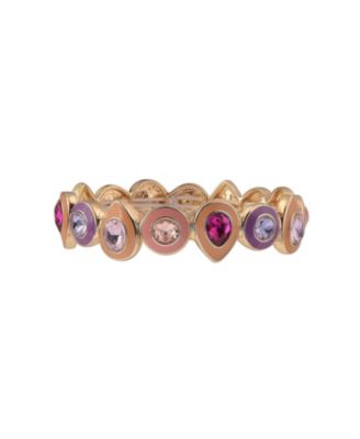 Mutli Colored Enamel and Stone Stretch Bracelet
