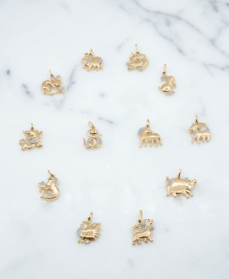 Diamond Chinese Zodiac Charm Pendant (1/20 ct. t.w.) in 10k Gold, Exclusively at Macy's